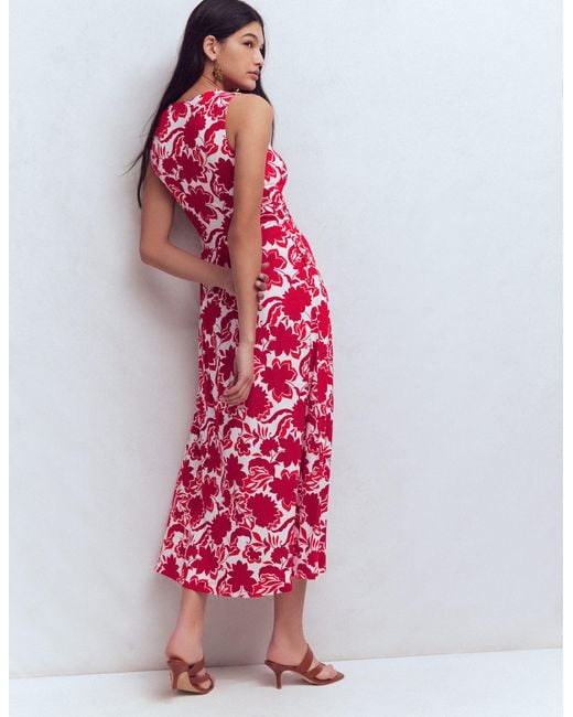 Boden Red Zara Cross Waist Jersey Dress
