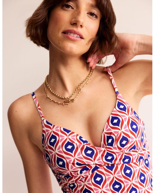 Boden Red Capri Cup-Size Swimsuit
