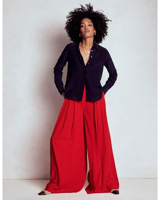 Boden Red Regent Wide Leg Pants