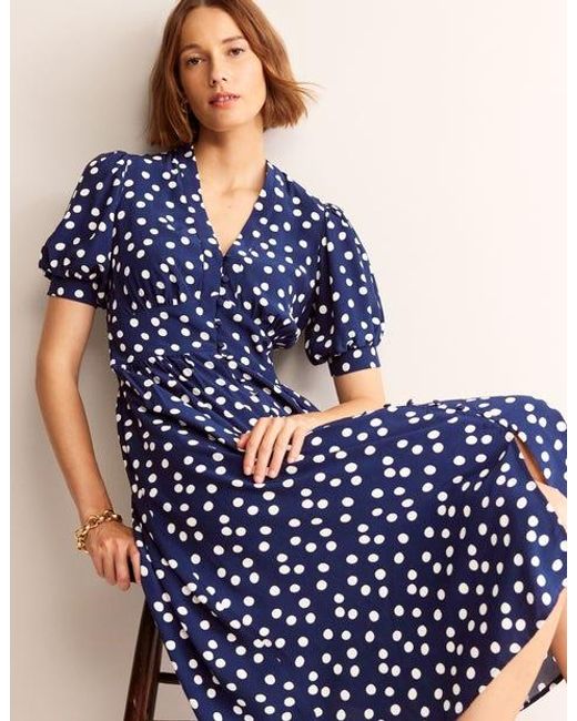 knee length dresses for ladies Nonchalant Strapless Lace Midi Dress Blue main image 1