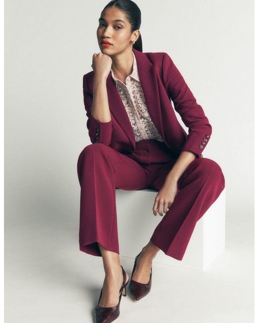 Boden Purple Keswick Double Breasted Blazer