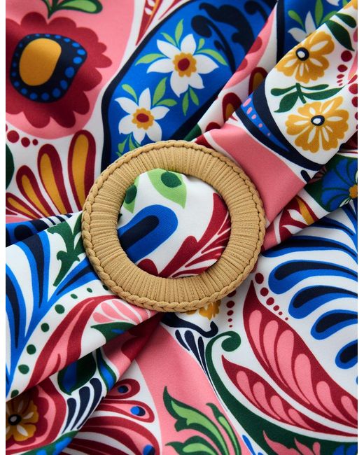 Boden Red Sorrento Hoop Sash Swimsuit