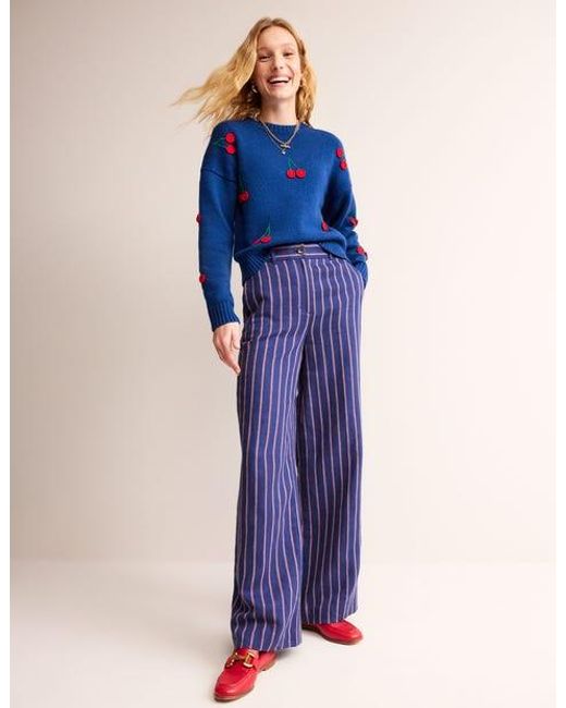 Boden Blue Westbourne Stripe Pants Navy, Red And White Stripe