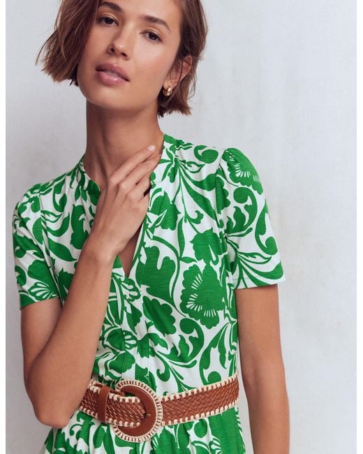 Boden Green Naomi Jersey Midi Dress