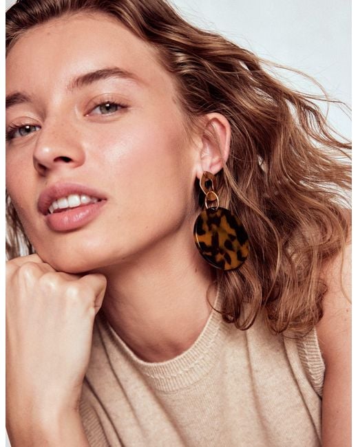 Boden Brown Resin Disc Earrings