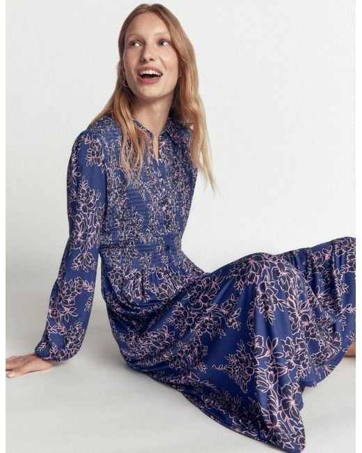 Boden Multicolor Smocked Jersey Dress
