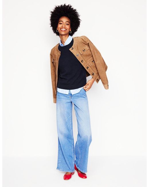Boden Blue Eva Cashmere Crew Neck Jumper