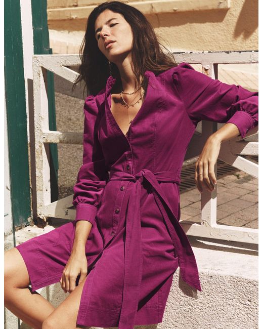 Boden Purple Bre Cord Short Dress