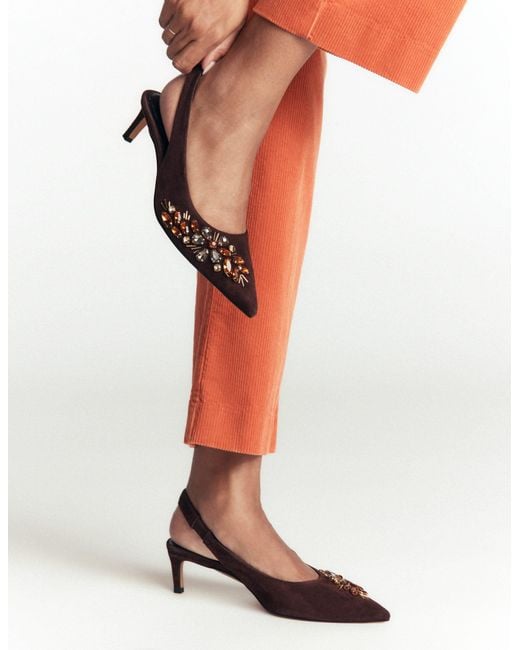Boden Brown Hope Pointed Slingback Heels