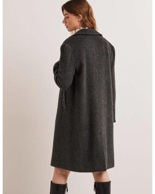 Boden Black Wool Blend Collared Coat
