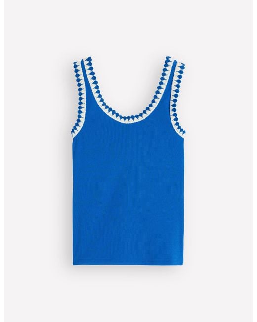 Boden Blue Maddie Trim Detail Vest Top
