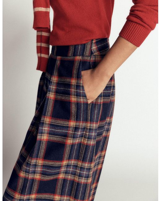 Boden White Wool Blend Pleated Culottes