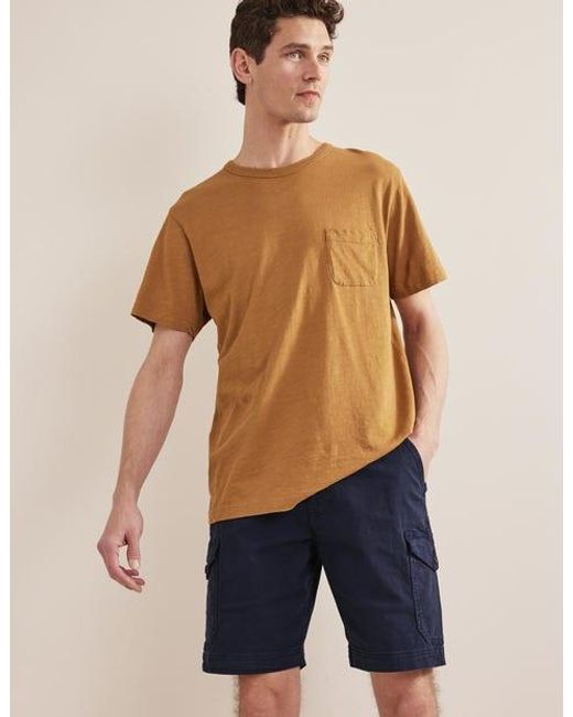 Boden Blue Garment Dye Cargo Shorts for men