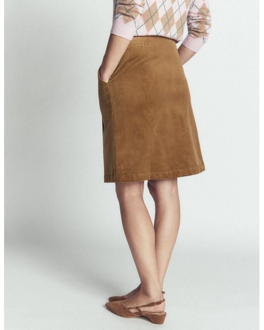 Boden Red Evelyn Button Cord Wrap Skirt
