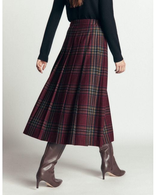 Boden White Pleated Midi Kilt