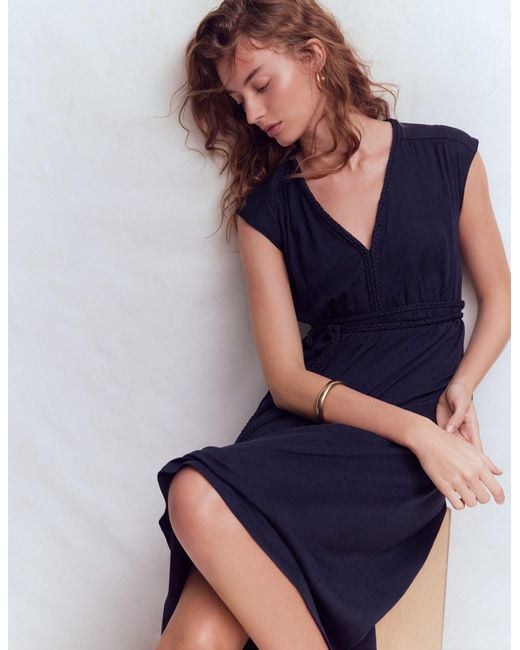 Boden Blue Heidi Ruched Rope Jersey Dress