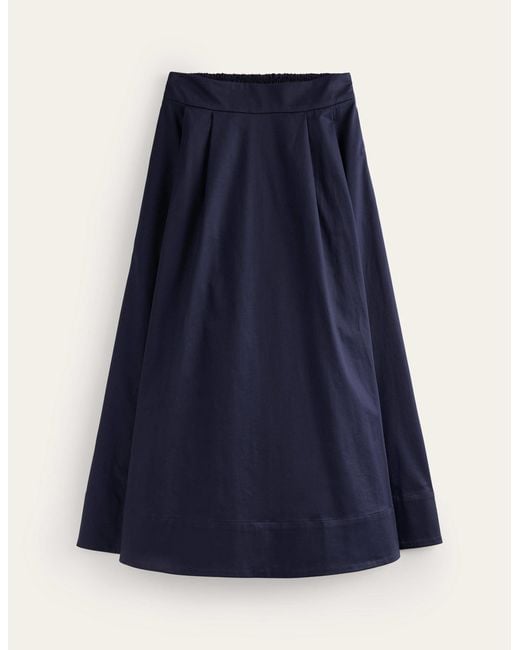 Boden Blue Isabella Cotton Sateen Skirt