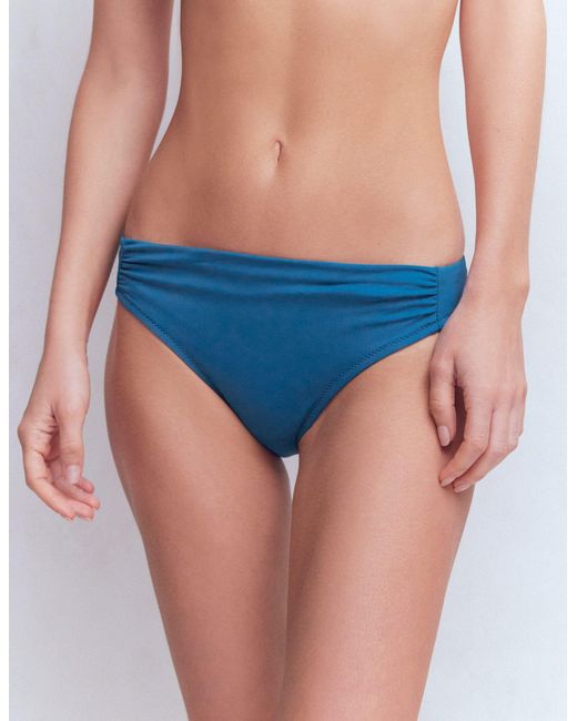 Boden Blue Classic Ruched Bikini Bottoms