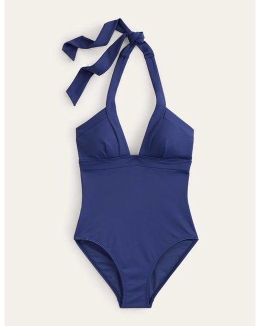 Boden Blue Ithaca Halter Swimsuit