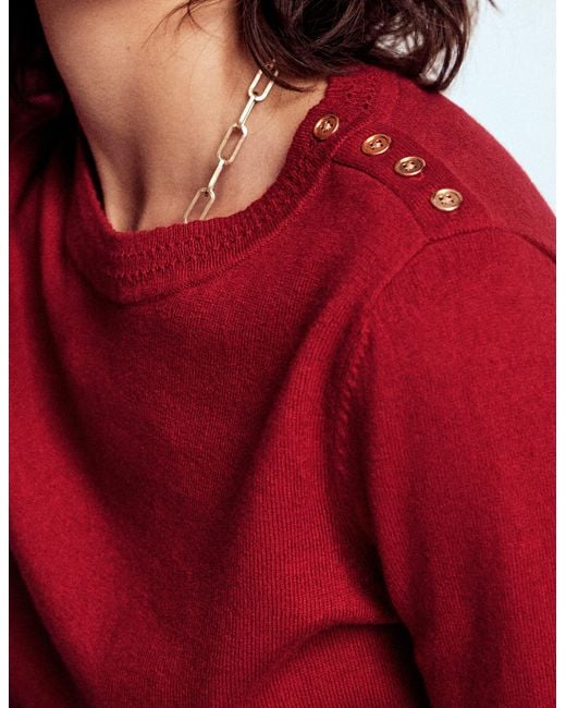 Boden Red Briony Stitch Jumper