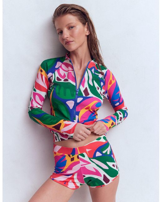Boden White Long Sleeve Rash Guard Top