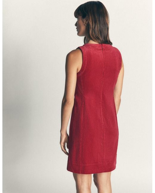 Boden Red Lou Cord Shift Dress