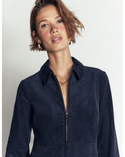 Boden Blue Bronte Cord Short Dress