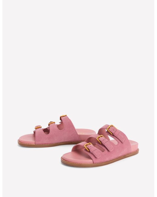 Boden Pink Triple Strap Footbed Sandal