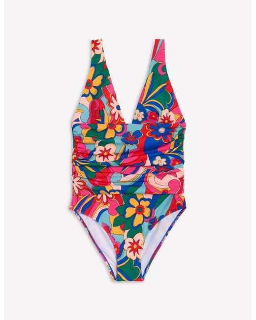 Boden Red Mykonos Deep V Swimsuit