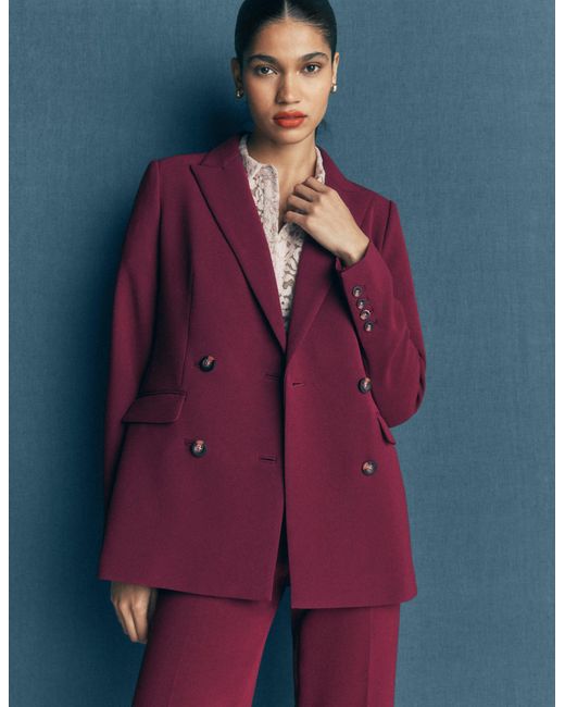 Boden Purple Keswick Double Breasted Blazer