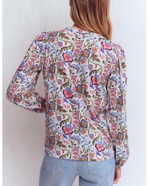 Boden Multicolor Mya Smocked Jersey Shirt