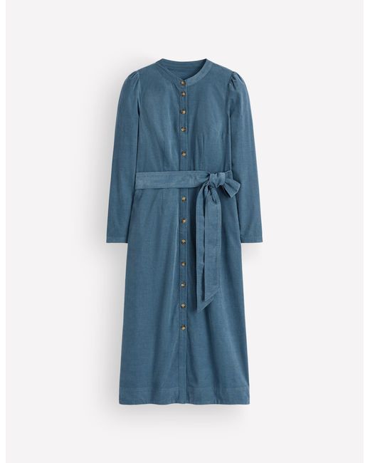 Boden Purple Louise Cord Midi Shirt Dress