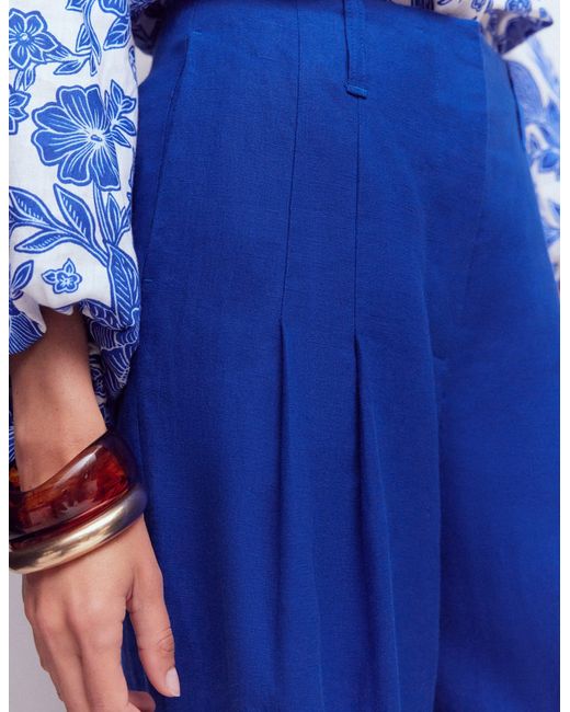 Boden Blue Mayfair Linen Trousers
