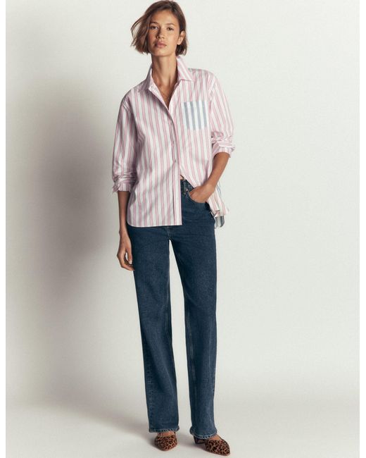 Boden Gray Sienna Relaxed Cotton Shirt