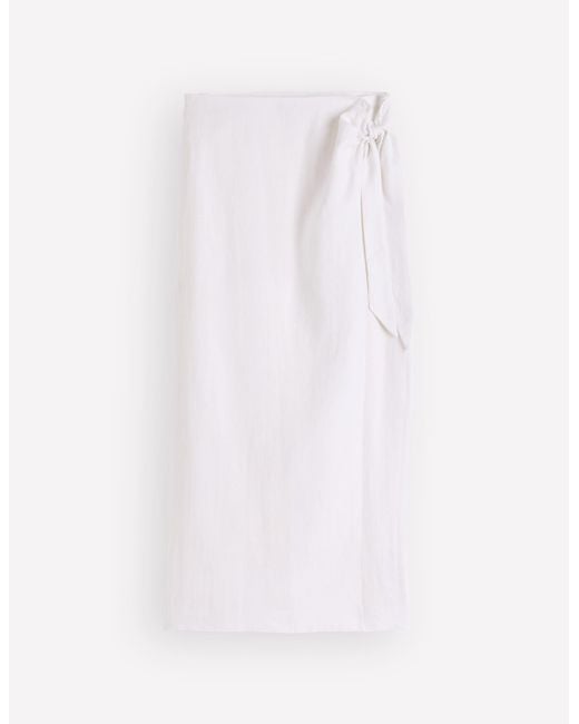 Boden Blue Dimitra Linen Column Skirt
