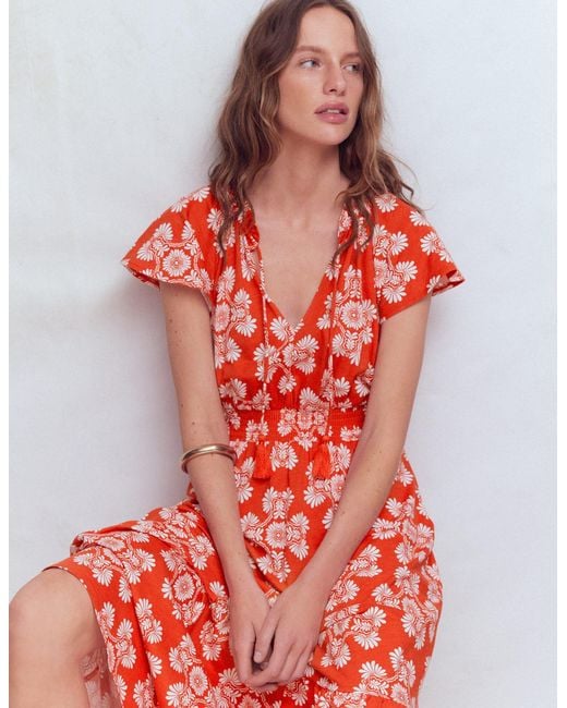 Boden Tala Tiered Jersey Maxi Dress