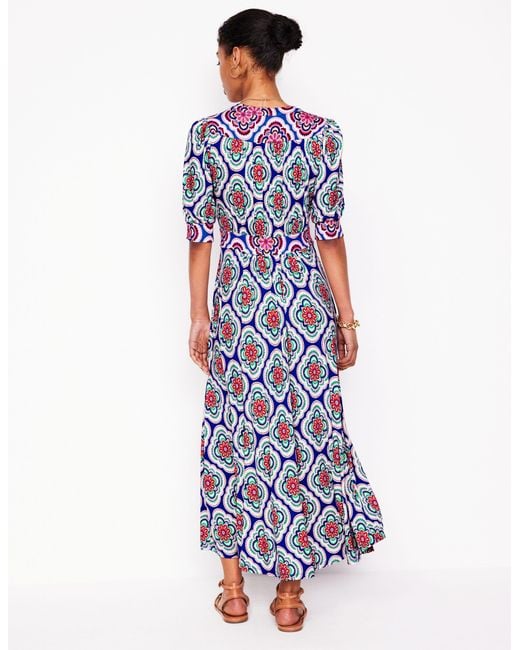 Boden White Lily Jersey Midi Tea Dress