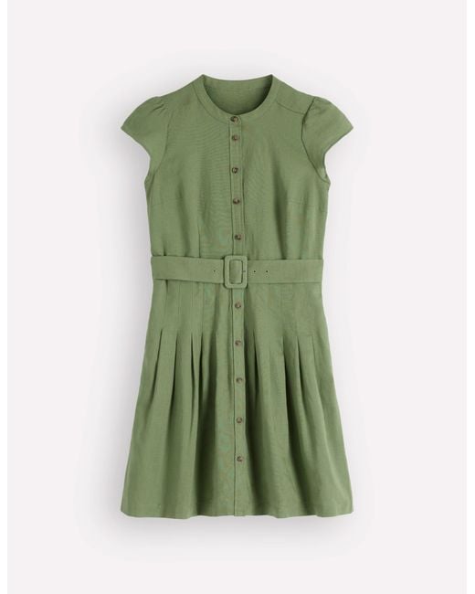 Boden Green Arabella Short Linen Dress