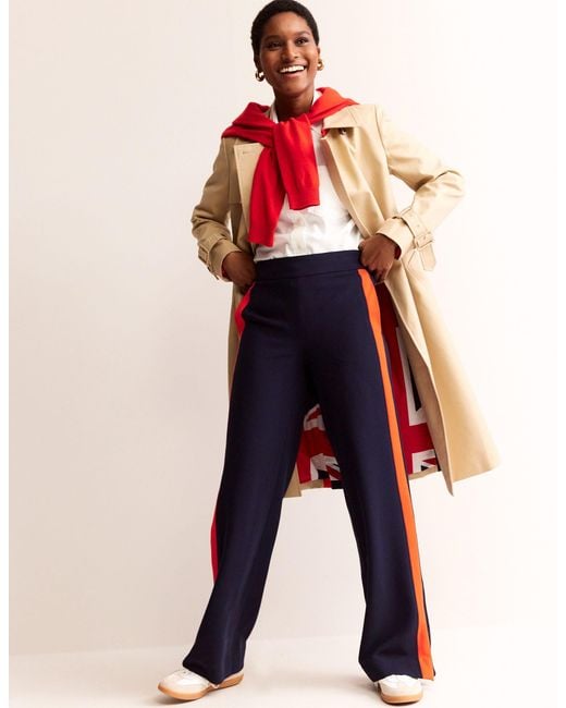 Boden Blue Pull On Side Stripe Pants