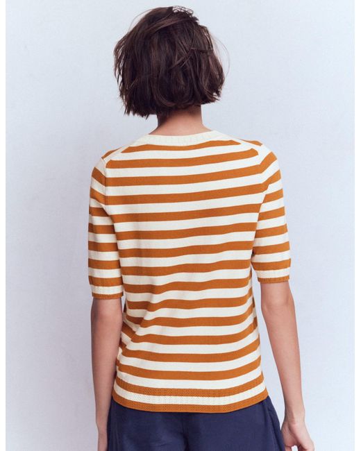 Boden Blue Emilia Cotton Crew T-Shirt