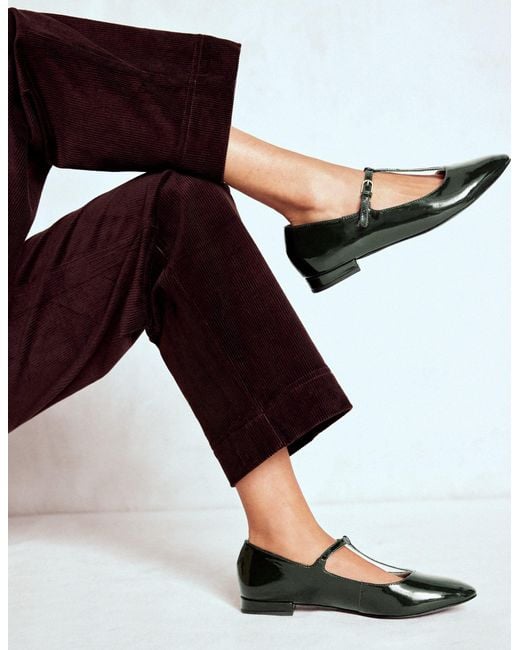 Boden Green Round Toe T-Bar Flats