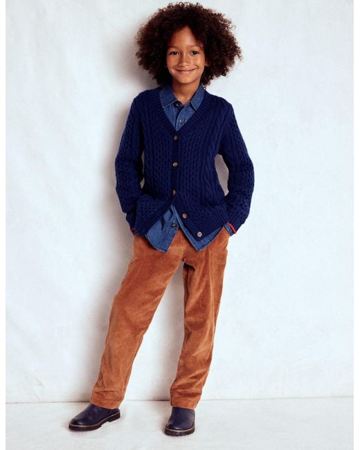 Gilet Torsadé Traditionnel-Bleu Marine Universitaire Boden pour homme en coloris Blue