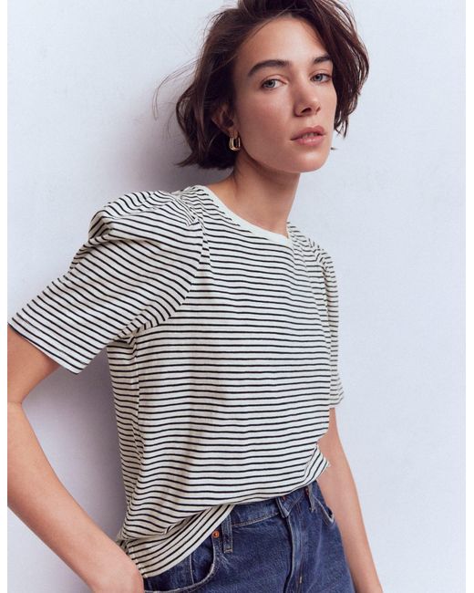 Boden White Sophie Puff Sleeve T-Shirt