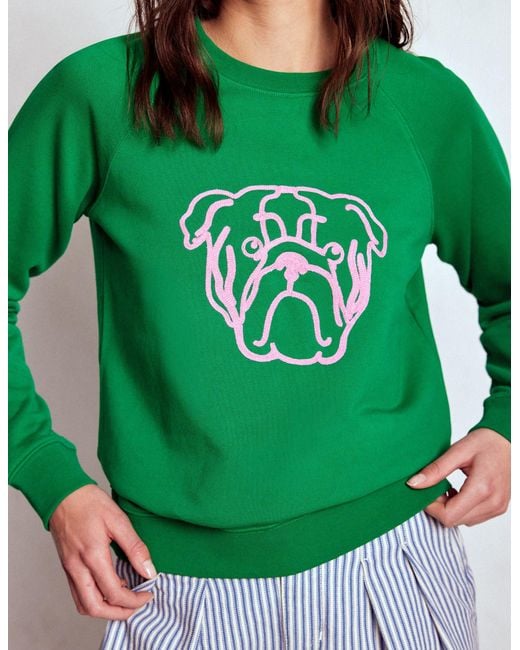 Boden Green Rosa Embroidered Sweatshirt