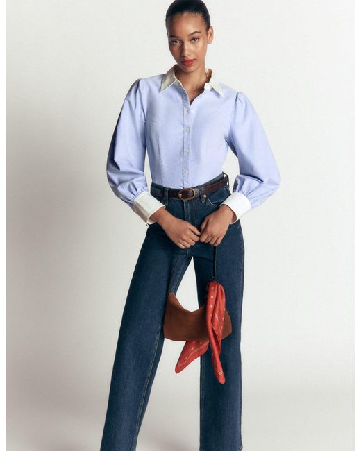 Boden Blue Volume Sleeve Shirt