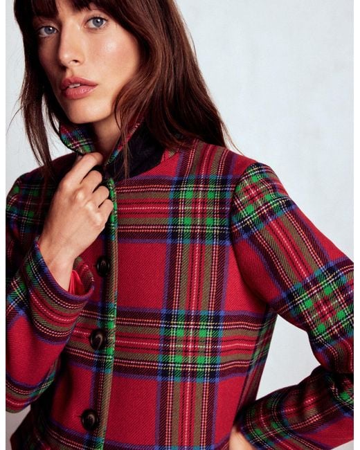 Boden Green Edinburgh Swing Coat- And Check