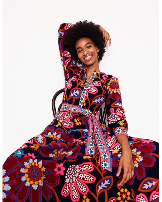 white christmas dresses Alba Viscose Maxi Dress-Mazarine Blue, Opulent Paisley main image 0