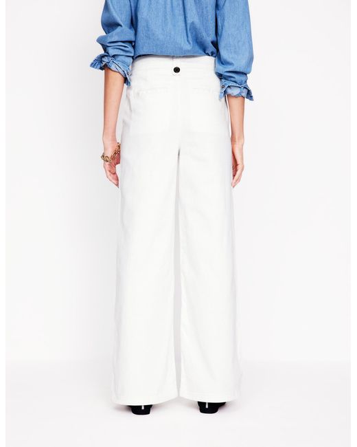 Boden Blue Mid Rise Button Detail Jeans