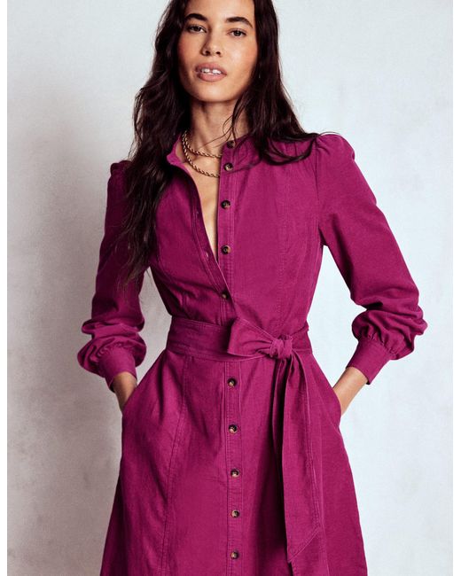 Boden Purple Bre Cord Short Dress