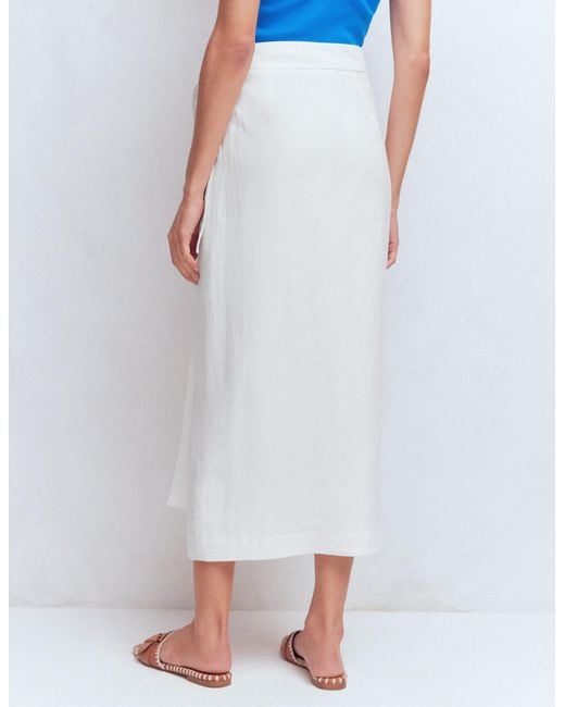 Boden Blue Dimitra Linen Column Skirt